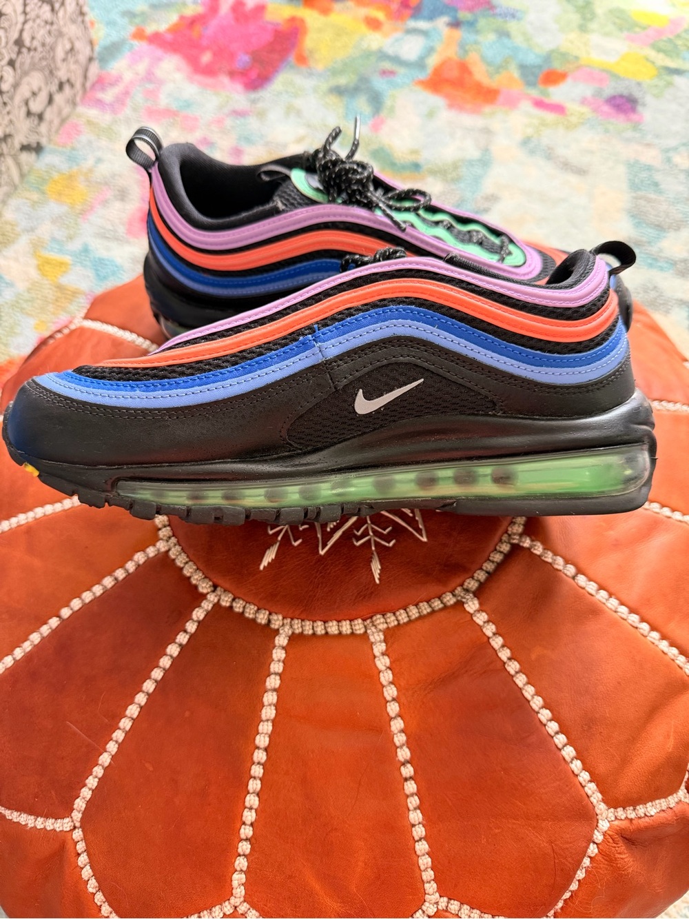 Nike Airmax 97 Electro Green Fuschia Black Sneakers - Picture 4 of 10